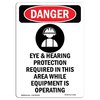 Signmission OSHA Danger Sign, Eye And Hearing Protection, 5in X 3.5in Decal, 10PK, 3.5" W, 5" H, Portrait, PK10 OS-DS-D-35-V-1222-10PK